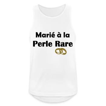 Marié à la Perle rare Mariage - Débardeur respirant Homme - blanc - Devant - Nick (188cm)