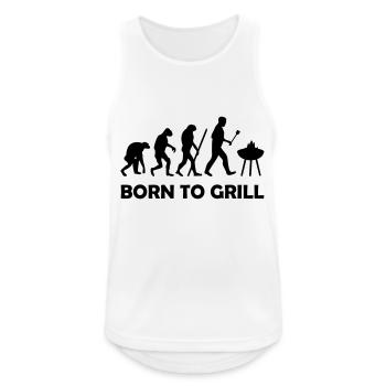 born to grill - Men's Breathable Tank Top - white - Front - Nick (188cm)