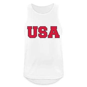 USA - Männer Tank Top atmungsaktiv - Weiß - Vorne - Nick (188cm)