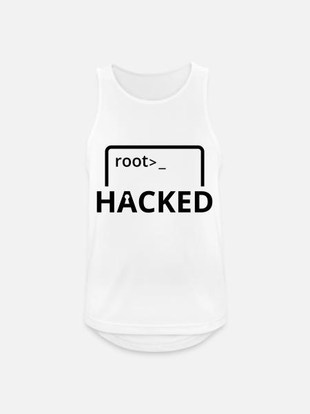Hacked Hacker programmeur informatique - Débardeur respirant Homme - blanc