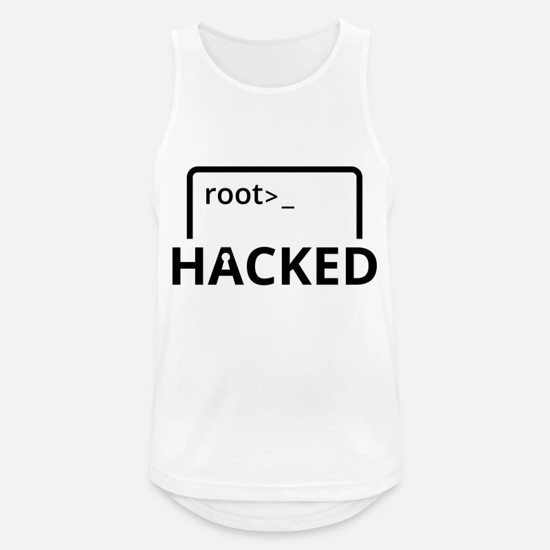 Hacked Hacker programmeur informatique - Débardeur respirant Homme - blanc
