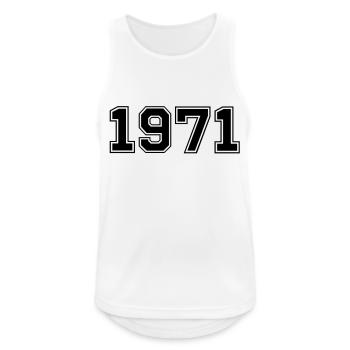 1971 - Männer Tank Top atmungsaktiv - Weiß - Vorne - Nick (188cm)