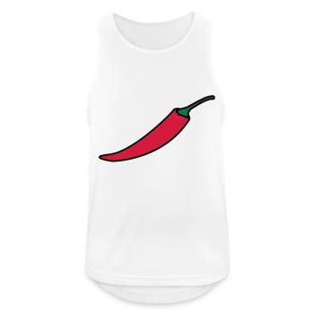 Chilli / Chilischote / Gewürz Vektor - Männer Tank Top atmungsaktiv - Weiß - Vorne - Nick (188cm)
