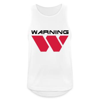 Warning__V001 - Männer Tank Top atmungsaktiv - Weiß - Vorne - Nick (188cm)