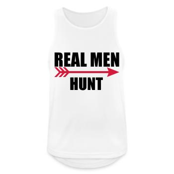 2 echte Männer jagen - Männer Tank Top atmungsaktiv - Weiß - Vorne - Nick (188cm)
