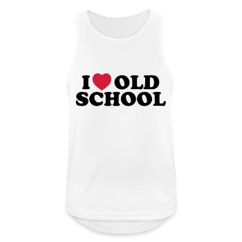 I love old school - Débardeur respirant Homme - blanc - Devant - Nick (188cm)