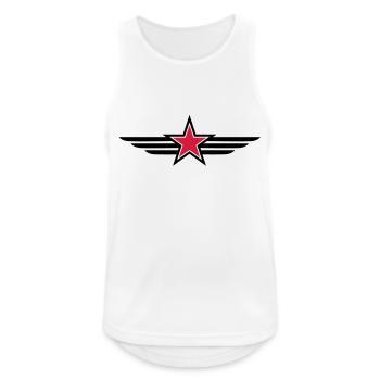 sharp red star black outline with 'wings' - Men's Breathable Tank Top - white - Front - Nick (188cm)