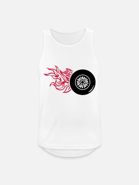 tire wheel wheel flame fire1 - Men's Breathable Tank Top - white