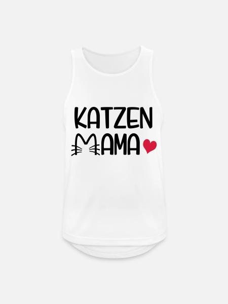 Katzen Mama - Männer Tank Top atmungsaktiv - Weiß