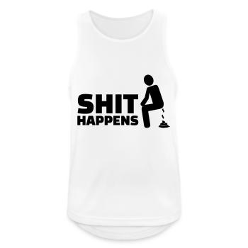 Shit happens - Männer Tank Top atmungsaktiv - Weiß - Vorne - Nick (188cm)