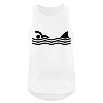 swimmer with shark - Men's Breathable Tank Top - white - Front - Nick (188cm)