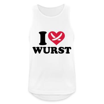 Wurst - Männer Tank Top atmungsaktiv - Weiß - Vorne - Nick (188cm)