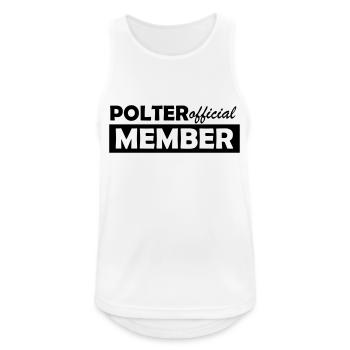 polter member official - Männer Tank Top atmungsaktiv - Weiß - Vorne - Nick (188cm)