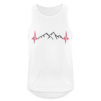 gebirge frequenz puls herzschlag berge ausflug wan - Männer Tank Top atmungsaktiv - Weiß - Vorne - Nick (188cm)