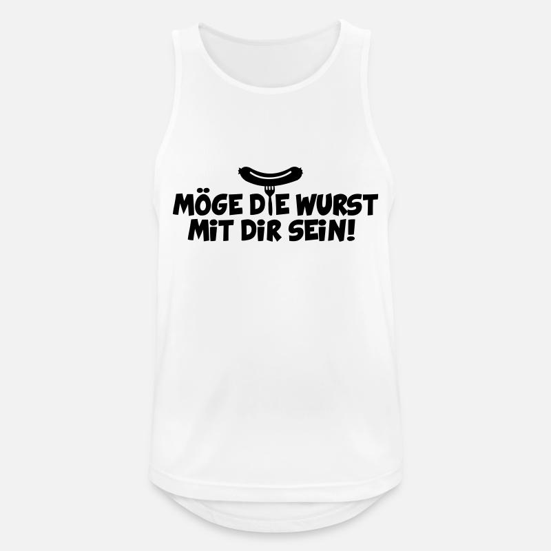 MÖGE DIE WURST MIT DIR SEIN - Männer Tank Top atmungsaktiv - Weiß