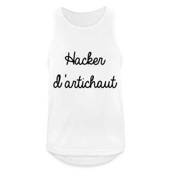 hacker d'artichaut - Débardeur respirant Homme - blanc - Devant - Nick (188cm)
