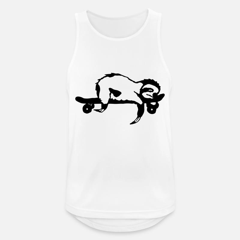 Faultier Skateboard Geschenkidee - Männer Tank Top atmungsaktiv - Weiß