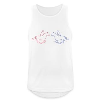 reiter 2 - Männer Tank Top atmungsaktiv - Weiß - Vorne - Nick (188cm)