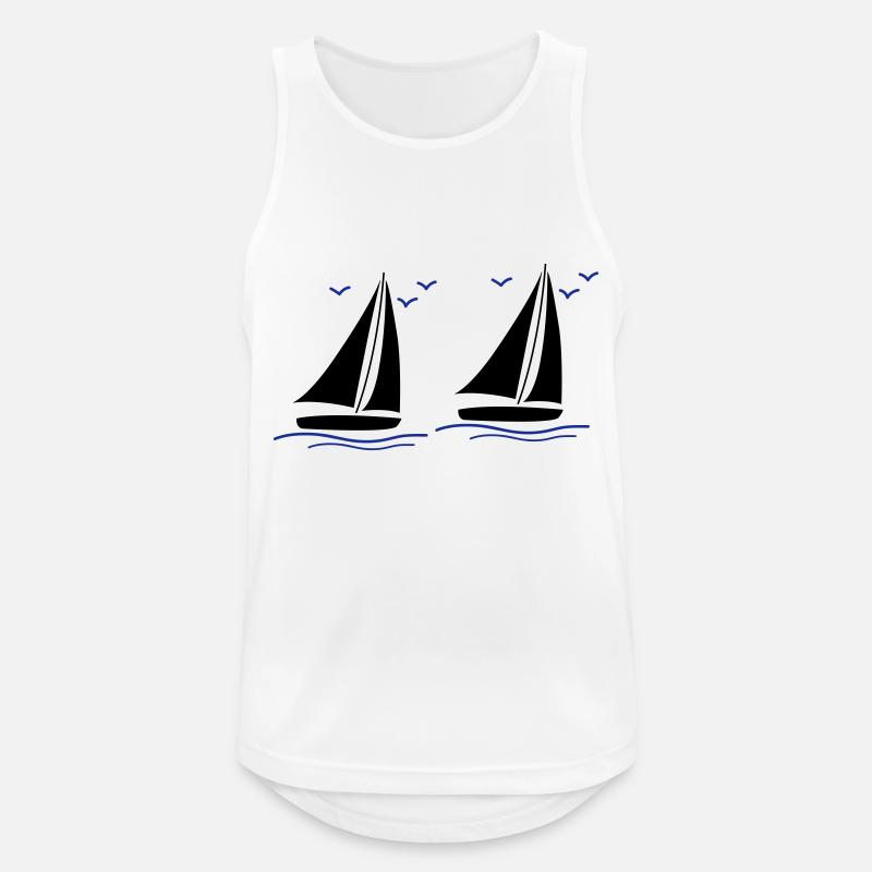 segelboote 02 - Männer Tank Top atmungsaktiv - Weiß