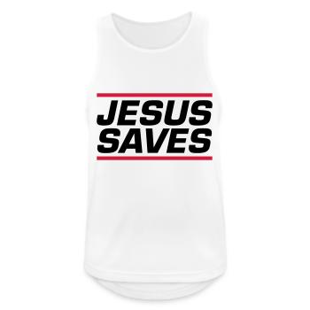 Jesus Saves Bible Verse - Men's Breathable Tank Top - white - Front - Nick (188cm)