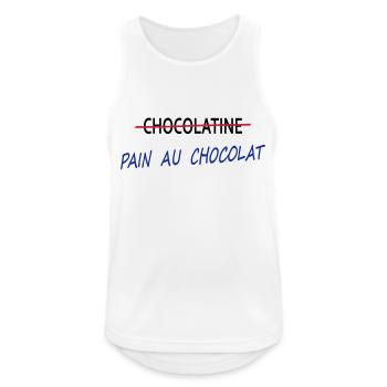 Pain au chocolat - Débardeur respirant Homme - blanc - Devant - Nick (188cm)