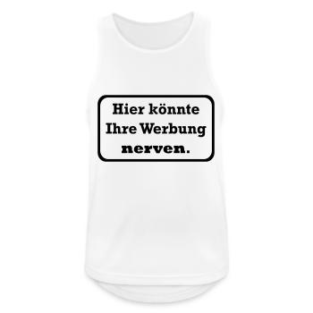 Werbung - Männer Tank Top atmungsaktiv - Weiß - Vorne - Nick (188cm)