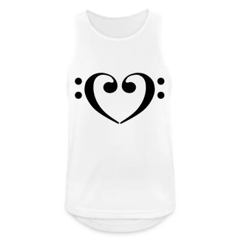 Bass Heart - Männer Tank Top atmungsaktiv - Weiß - Vorne - Nick (188cm)