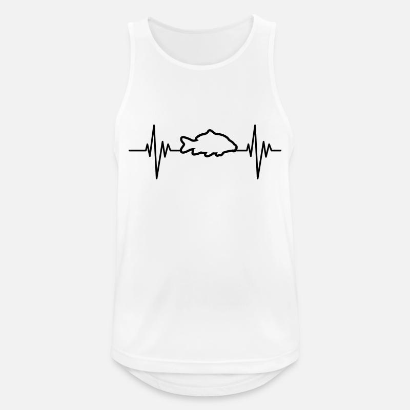 Carp Pulse - Männer Tank Top atmungsaktiv - Weiß