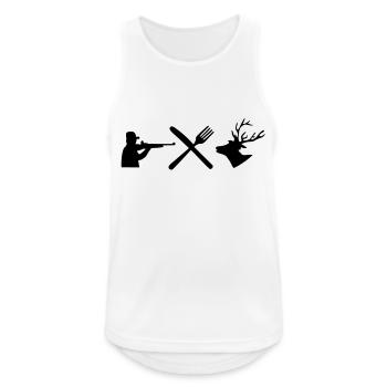 jagen fun - Männer Tank Top atmungsaktiv - Weiß - Vorne - Nick (188cm)