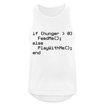 Bavoir de bébé NERD "if (hunger ..." - Débardeur respirant Homme - blanc - Devant - Nick (188cm)