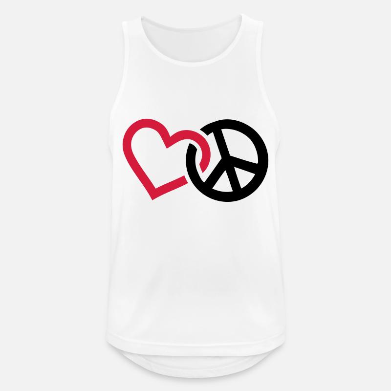 Peace - Männer Tank Top atmungsaktiv - Weiß