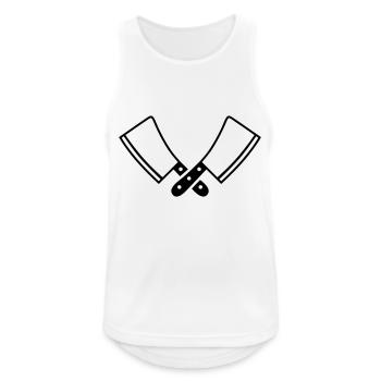 Messer - Männer Tank Top atmungsaktiv - Weiß - Vorne - Nick (188cm)