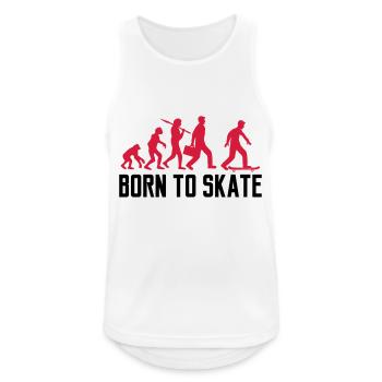 text born to skate evolution brett skater skateboa - Männer Tank Top atmungsaktiv - Weiß - Vorne - Nick (188cm)