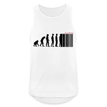 DARWIN - EVOLUTION SOCIETE - CODE BARRE - Débardeur respirant Homme - blanc - Devant - Nick (188cm)