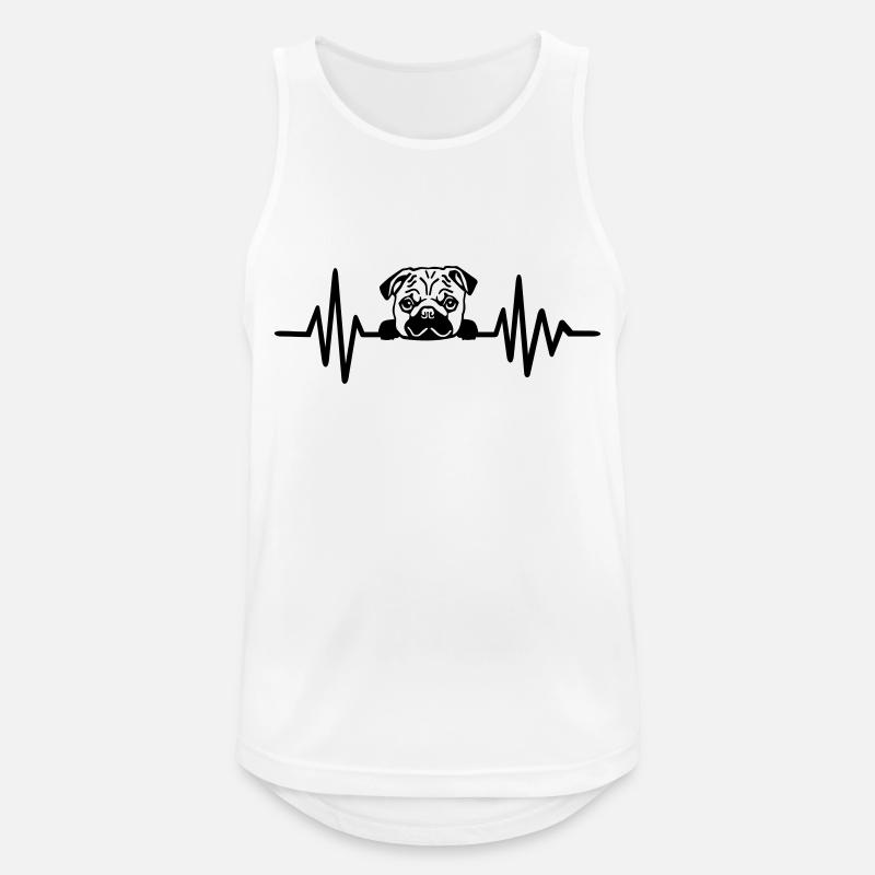 Mops - Männer Tank Top atmungsaktiv - Weiß