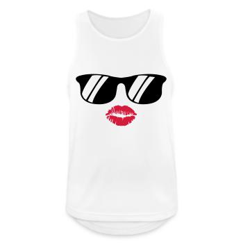 kiss face - Männer Tank Top atmungsaktiv - Weiß - Vorne - Nick (188cm)