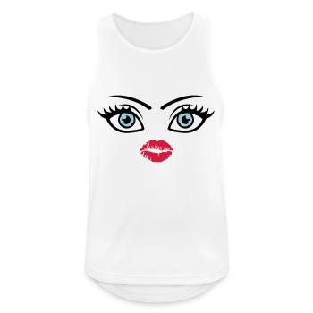 kiss face - Männer Tank Top atmungsaktiv - Weiß - Vorne - Nick (188cm)