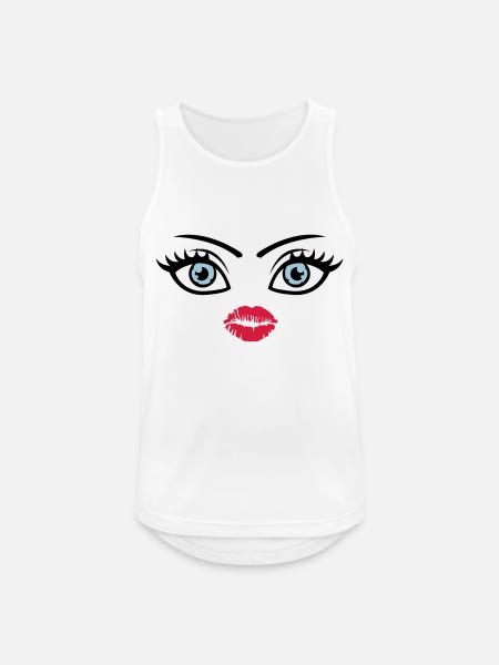 kiss face - Men's Breathable Tank Top - white