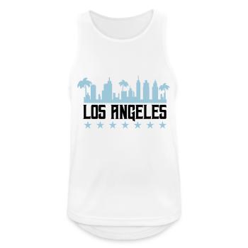 los angeles - Männer Tank Top atmungsaktiv - Weiß - Vorne - Nick (188cm)