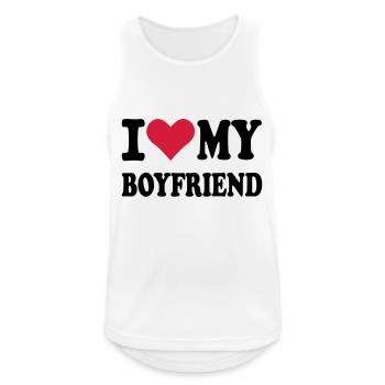 I love my boyfriend - Men's Breathable Tank Top - white - Front - Nick (188cm)