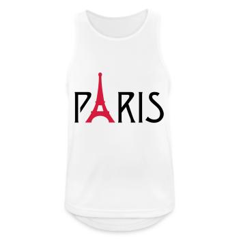 Paris Tour Eiffel - Débardeur respirant Homme - blanc - Devant - Nick (188cm)