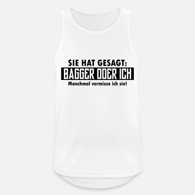 bagger oder ich - Männer Tank Top atmungsaktiv - Weiß