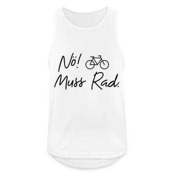 nö muss rad - Männer Tank Top atmungsaktiv - Weiß - Vorne - Nick (188cm)