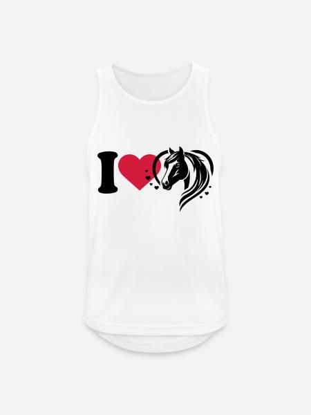 I love horses - Men's Breathable Tank Top - white