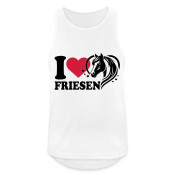 I love Pferd Friesen - Männer Tank Top atmungsaktiv - Weiß - Vorne - Nick (188cm)