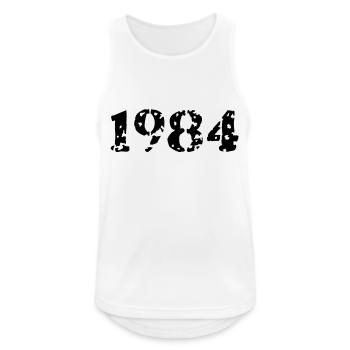 1984 - Männer Tank Top atmungsaktiv - Weiß - Vorne - Nick (188cm)