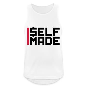 balken logo riche self made man millionaer argent ve - Débardeur respirant Homme - blanc - Devant - Nick (188cm)