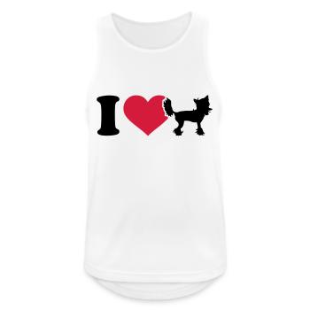 Chinesischer Schopfhund - Männer Tank Top atmungsaktiv - Weiß - Vorne - Nick (188cm)