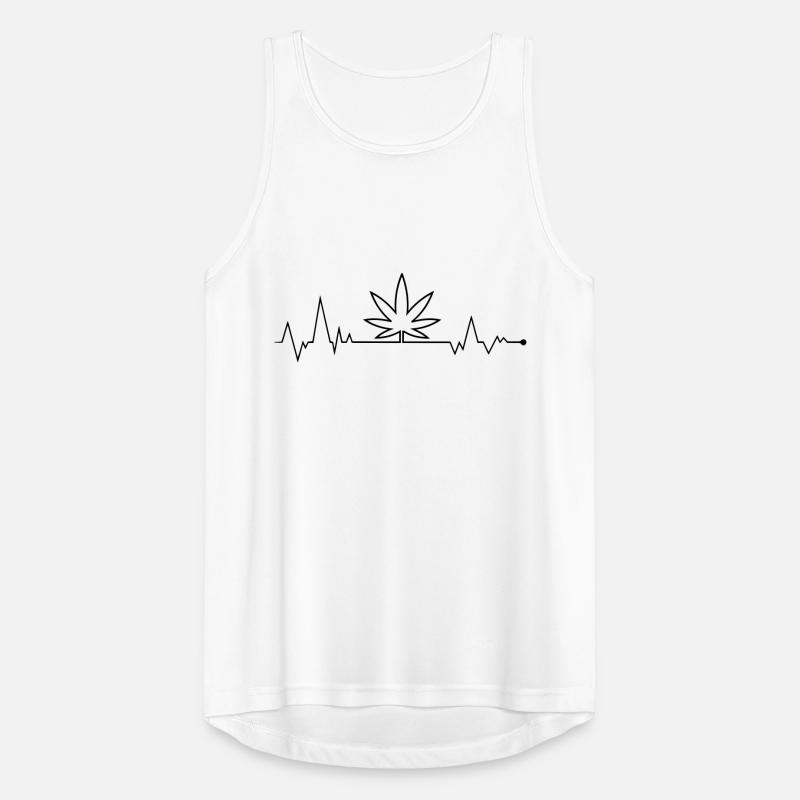 Cannabis Hanf Blatt Herzfrequenz EKG Männer Tank Top atmungsaktiv
