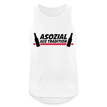 Asozial aus Tradition - Männer Tank Top atmungsaktiv - Weiß - Vorne - Nick (188cm)